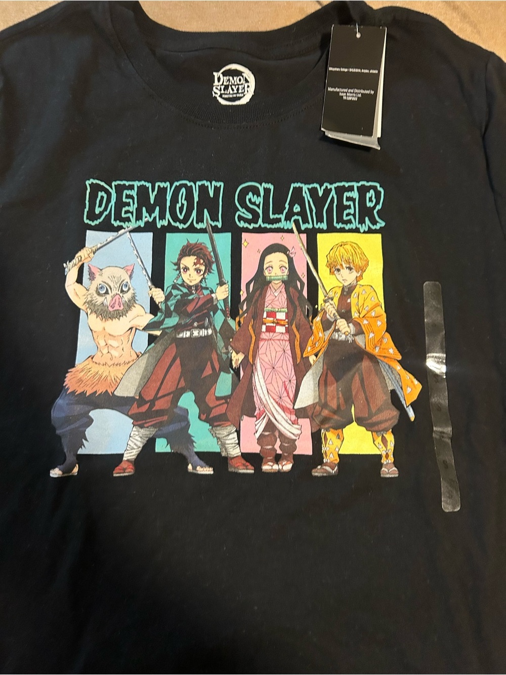 Demon Slayer Black Short Sleeve Graphic Tee - Licensed Anime Design